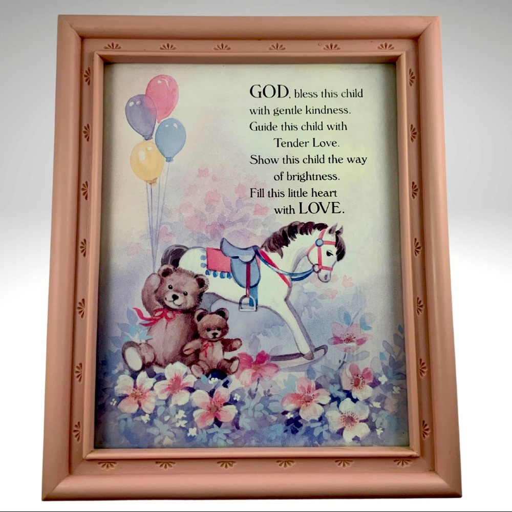 Homco God Bless this Child framed art.